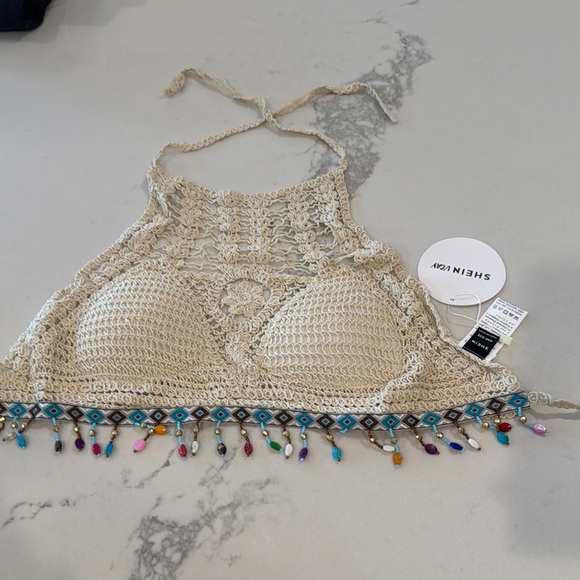 SHEIN Cream Lace Apparel Set of 2 Tops - Picture 4 of 9